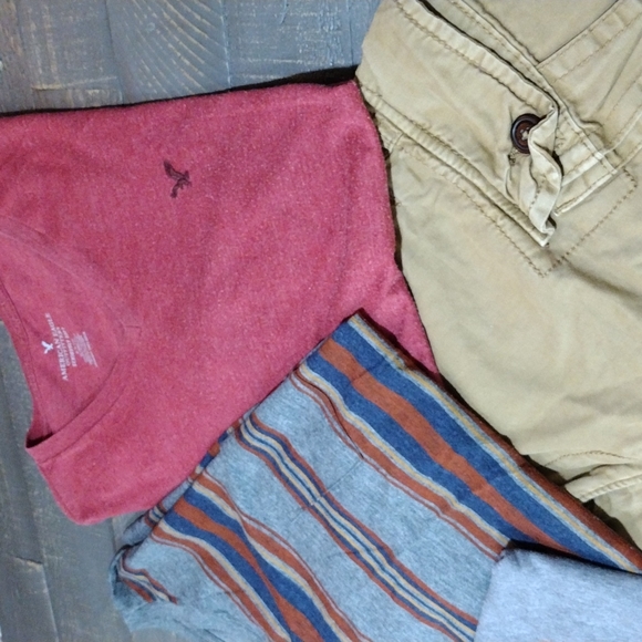 Men's BUNDLE AMERICAN EAGLE * HOLLISTER TEES & SHORTS*** SZ S / M CARGO WAIST 30 - Picture 7 of 15
